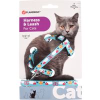 Flamingo Pettorina con guinzaglio Arwen Azzurro