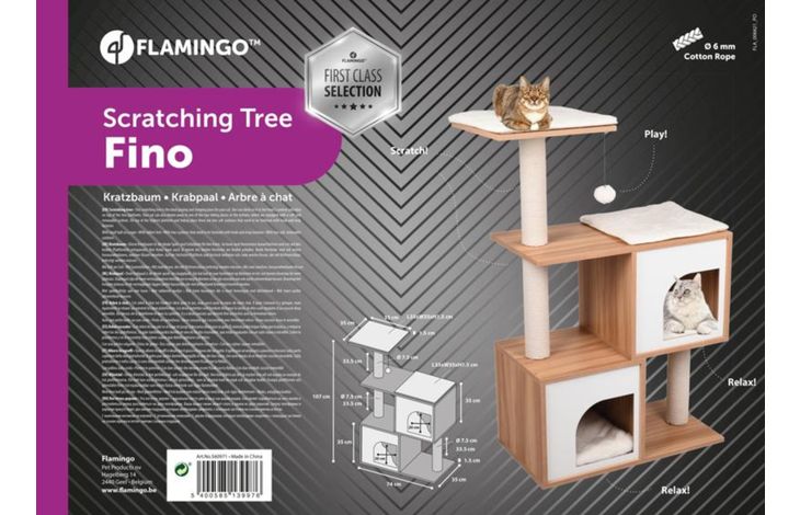 Flamingo Árbol rascador Dana Beige & Crudo & Natural & Blanco