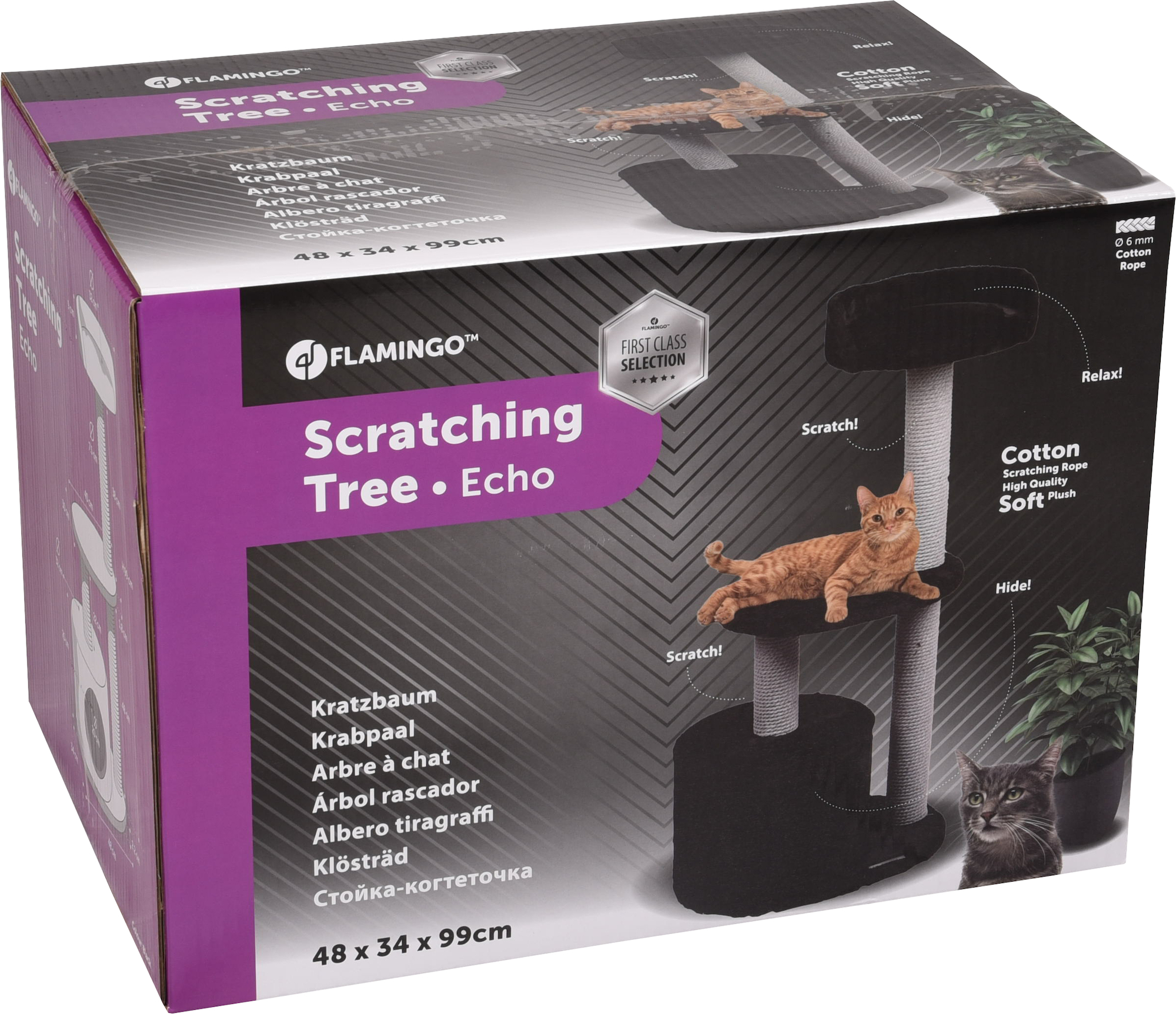 Flamingo Krabpaal Echo Zwart & Grijs