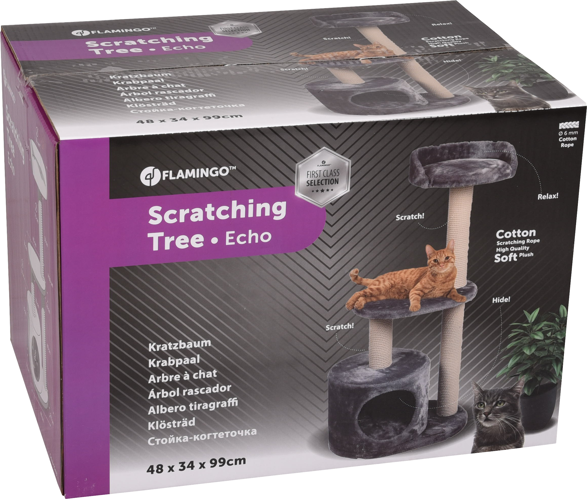 Flamingo Arbre à chat Echo Gris & Blanc