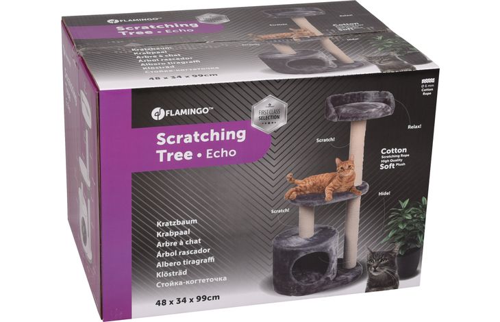Flamingo Arbre à chat Echo Gris & Blanc