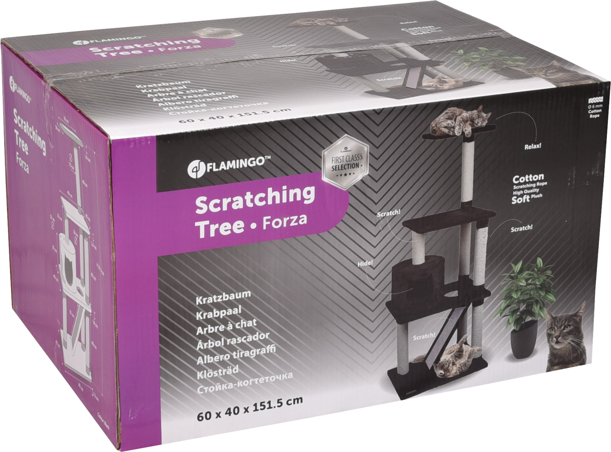 Flamingo Árbol rascador Forza Negro & Gris