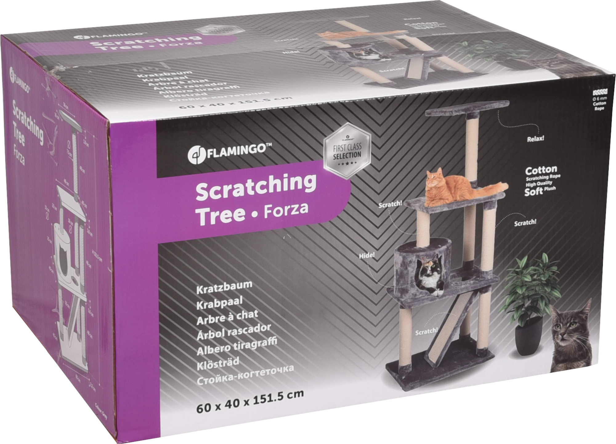 Flamingo Árbol rascador Forza Gris & Blanco