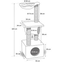 Flamingo Kratzbaum Gulf Schwarz & Grau
