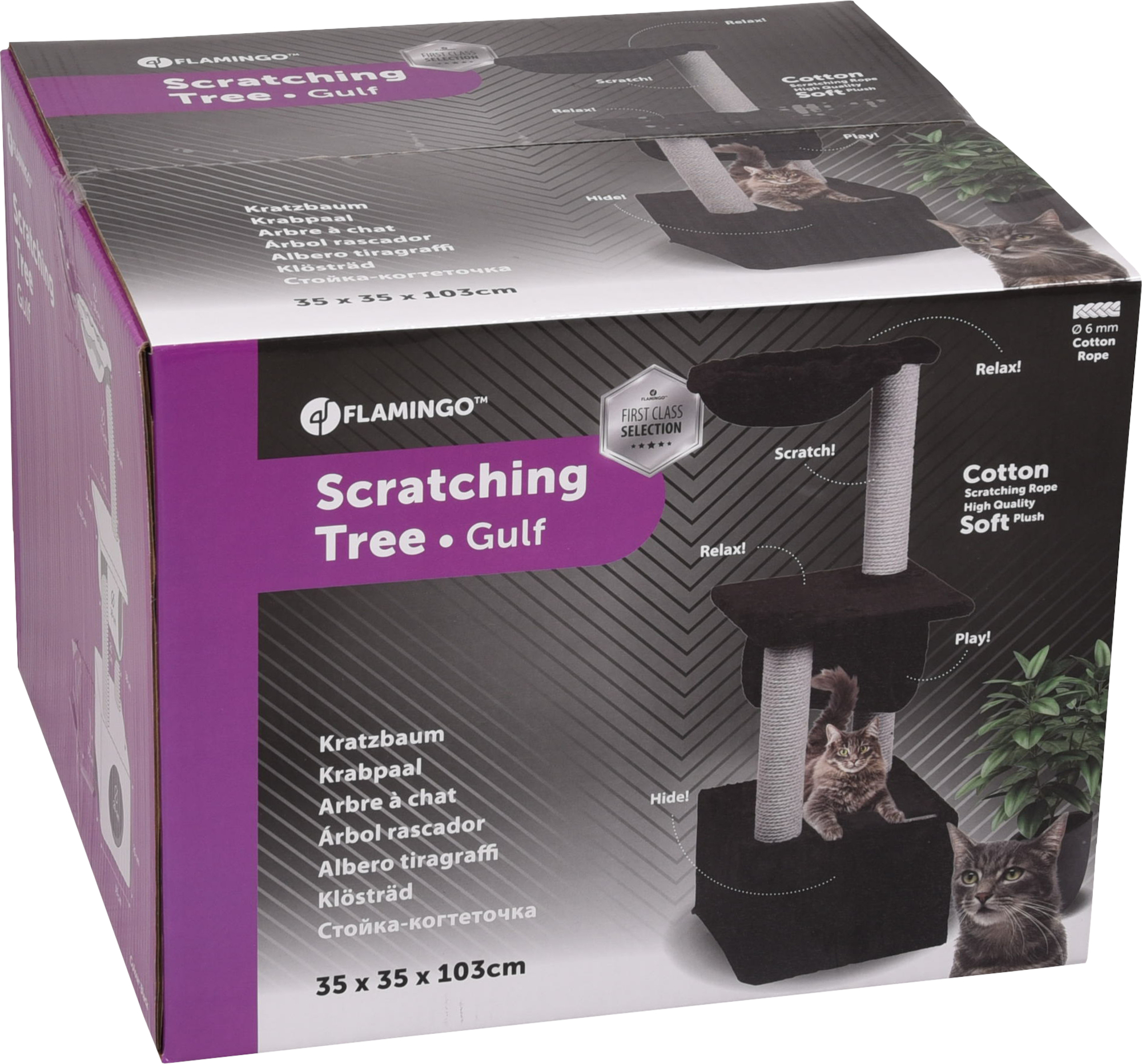 Flamingo Kratzbaum Gulf Schwarz & Grau