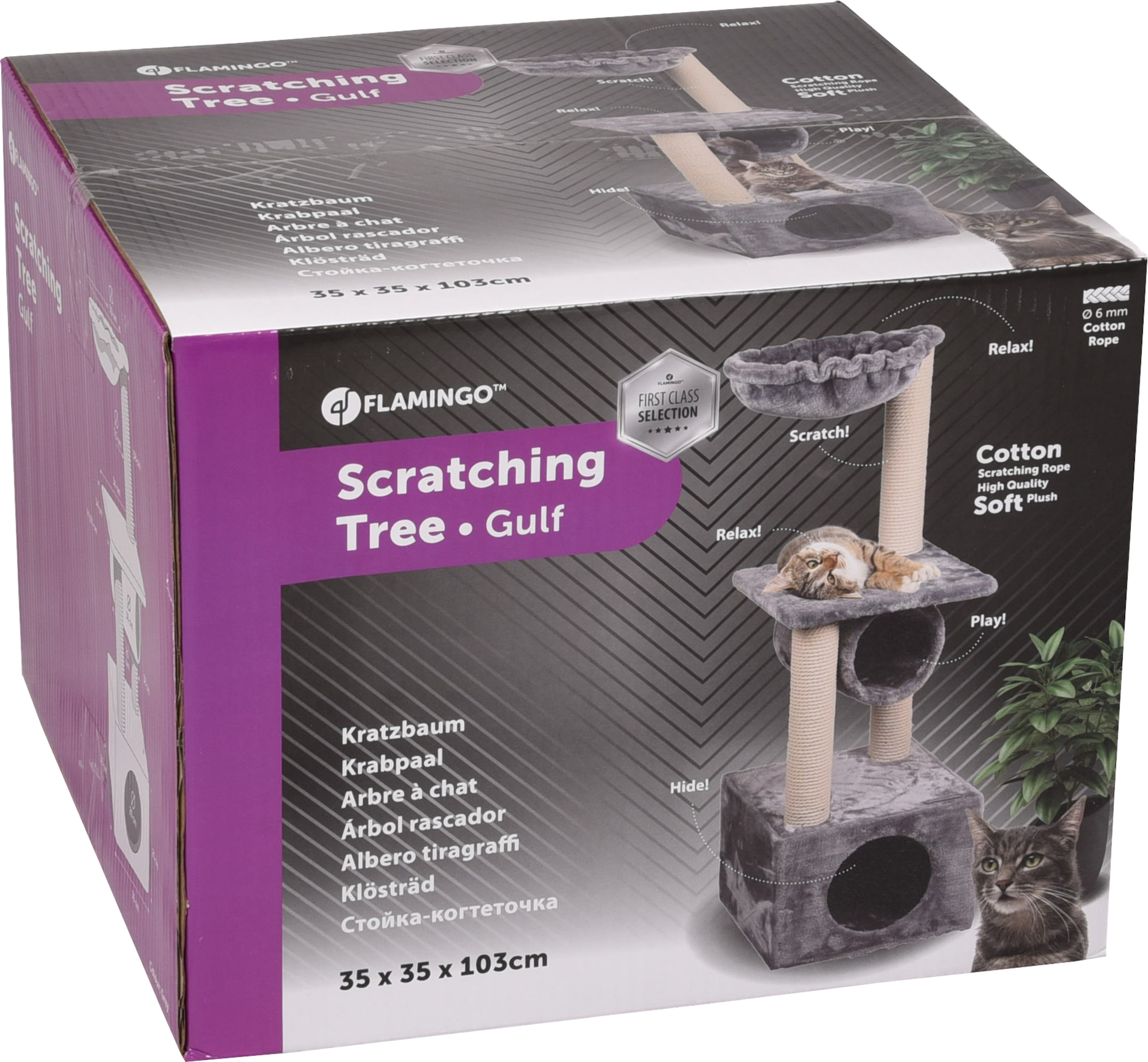 Flamingo Kratzbaum Gulf Grau & Weiß