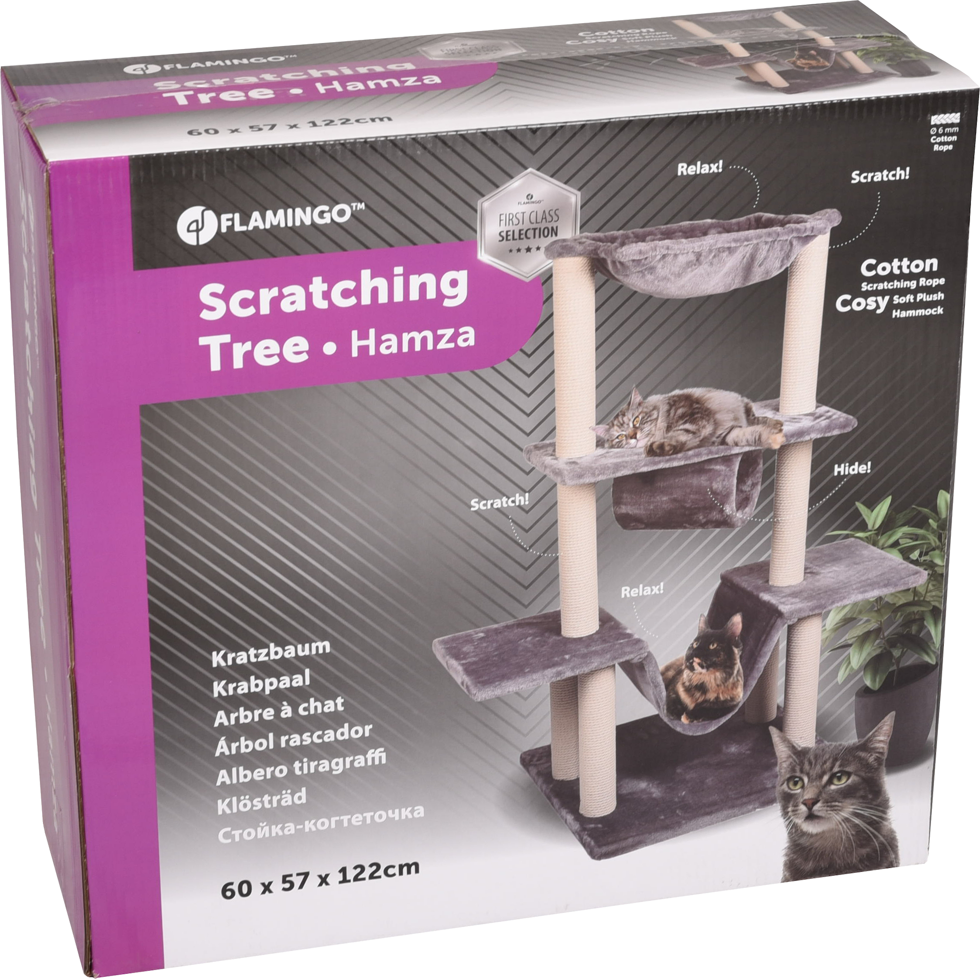 Flamingo Krabpaal Hamza Grijs & Wit