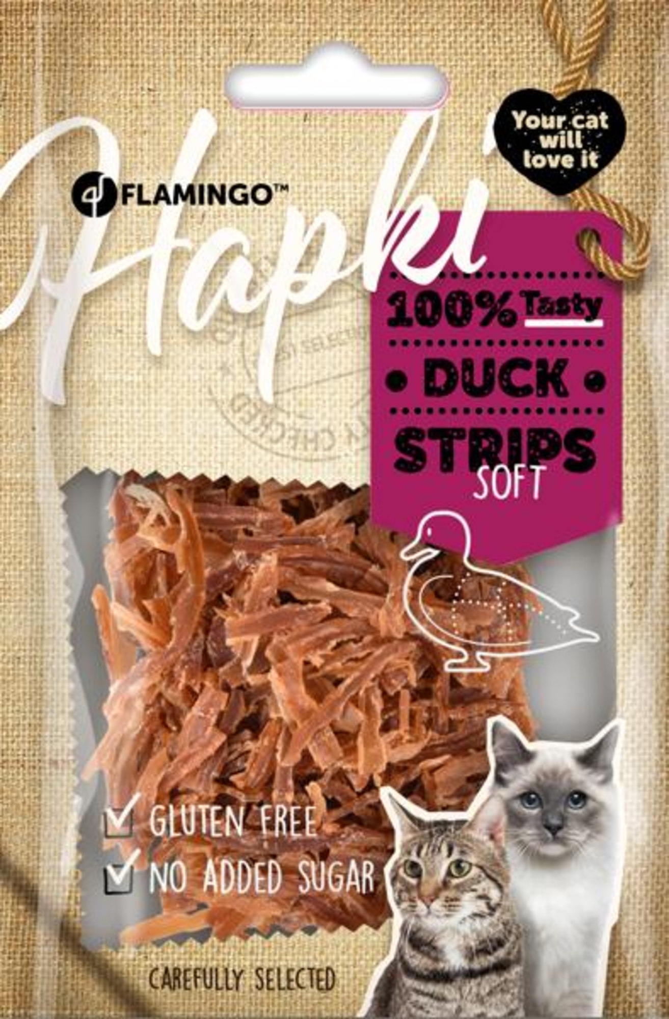 Flamingo Snacks Hapki Strips with duck 