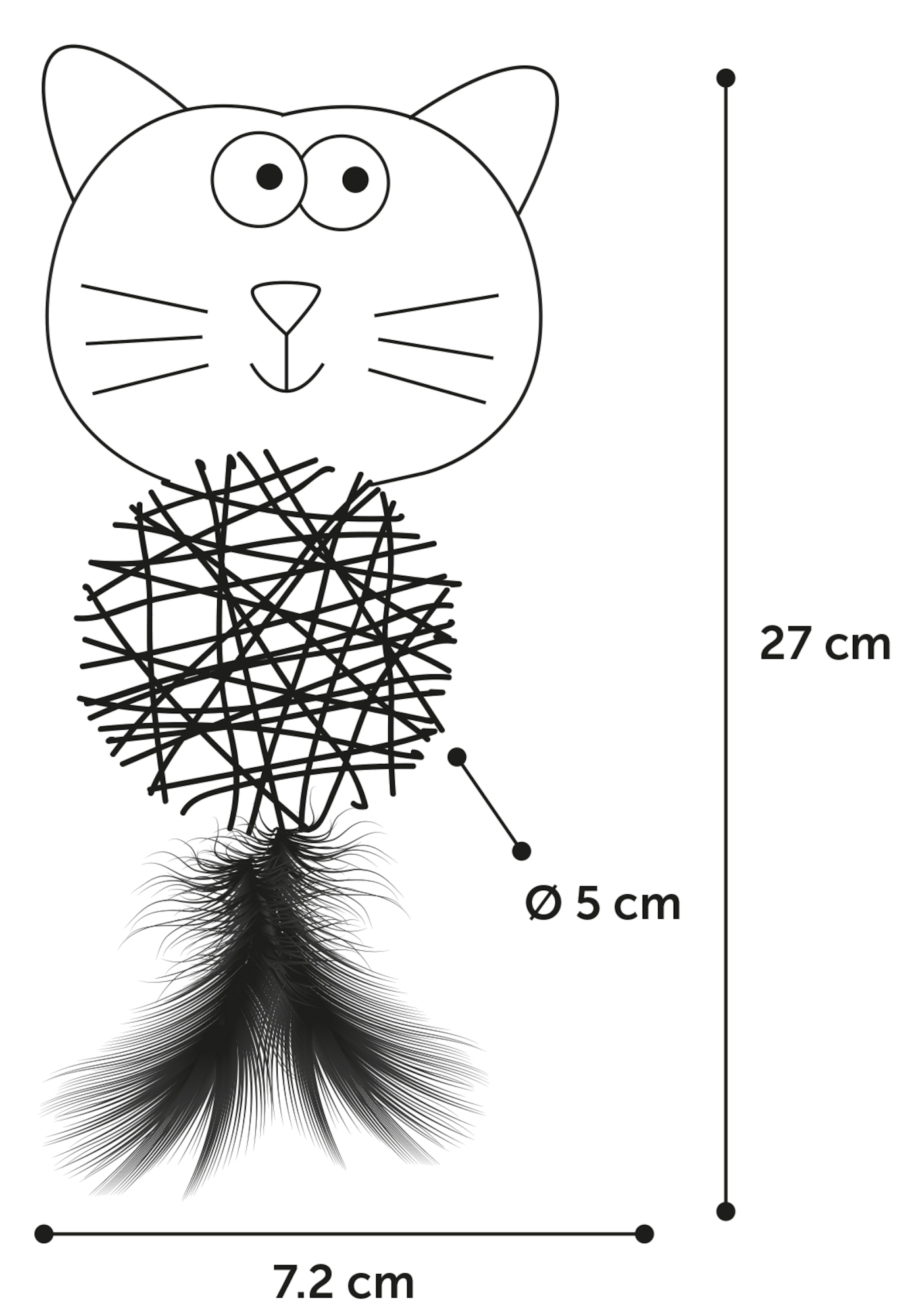 Flamingo Giocattolo Chayenne Coniglio & Gatto con pallina Colori multipli