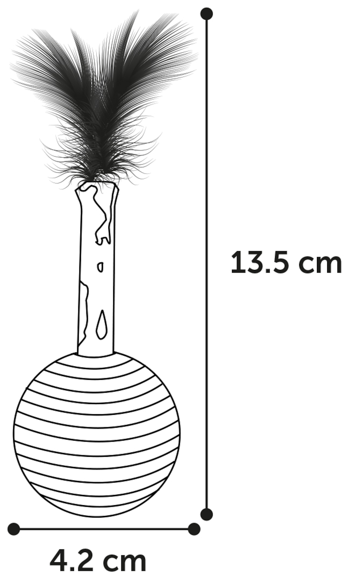 Flamingo Toy Navajo Ball & Stick & Feather Light brown