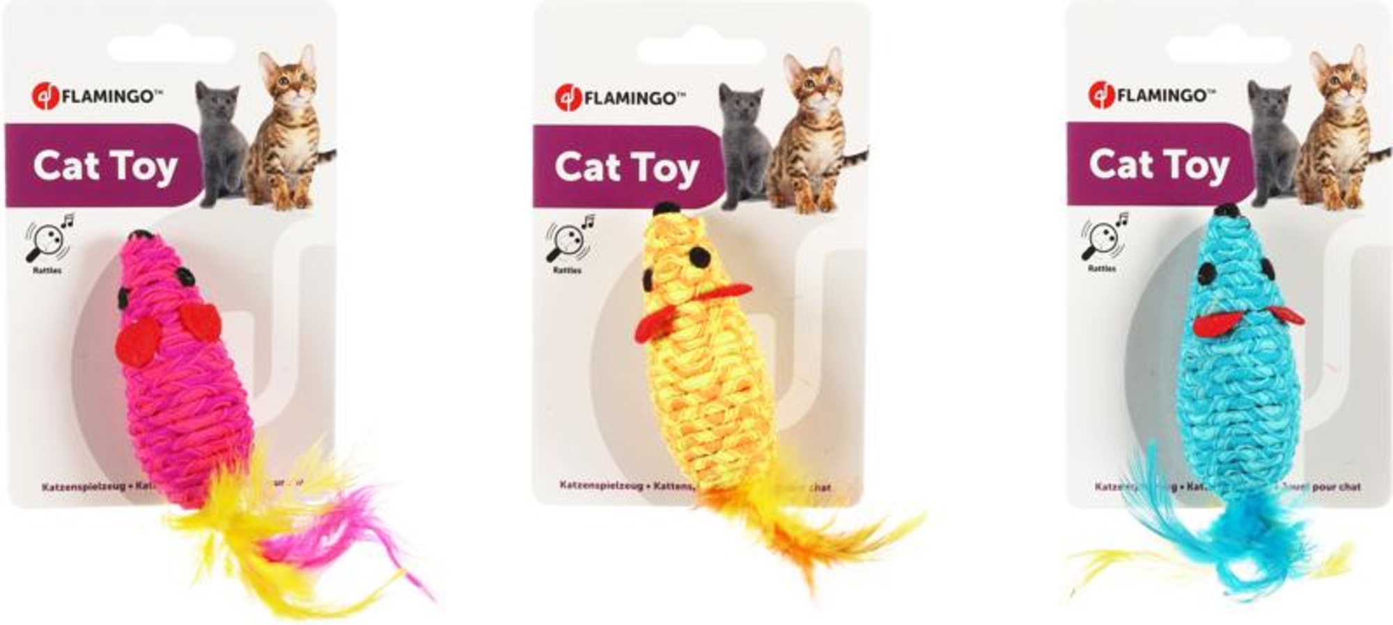 Flamingo Jouet Shuka Souris Plume Plusieurs couleurs