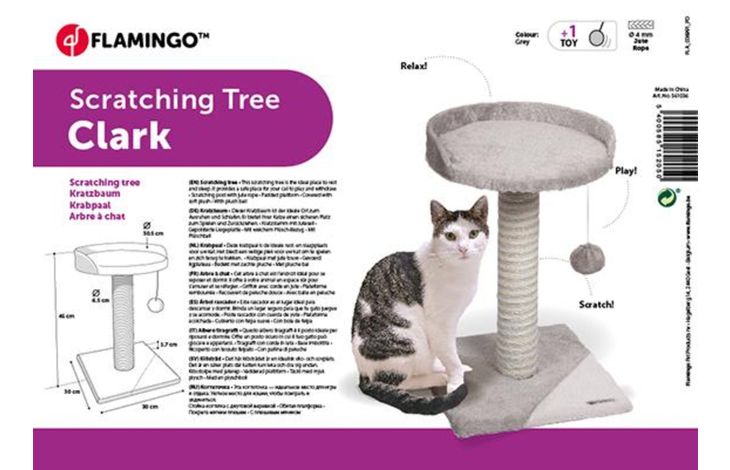 Flamingo Kratzbaum Clark Hellbeige & Hellgrau