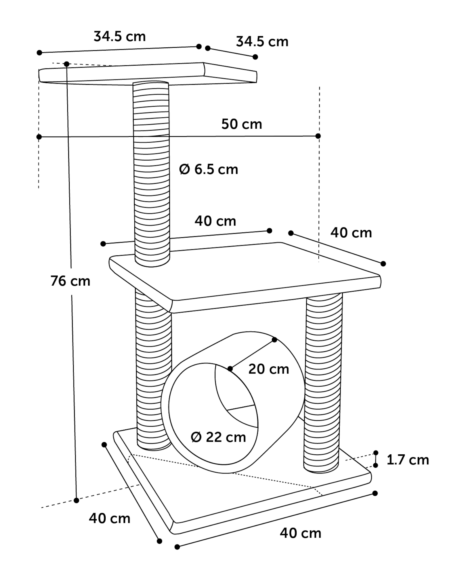 Flamingo Kratzbaum Steve Hellbeige & Hellgrau