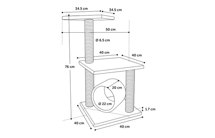 Flamingo Kratzbaum Steve Hellbeige & Hellgrau