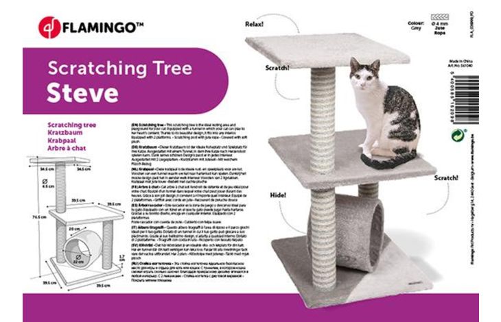 Flamingo Kratzbaum Steve Hellbeige & Hellgrau