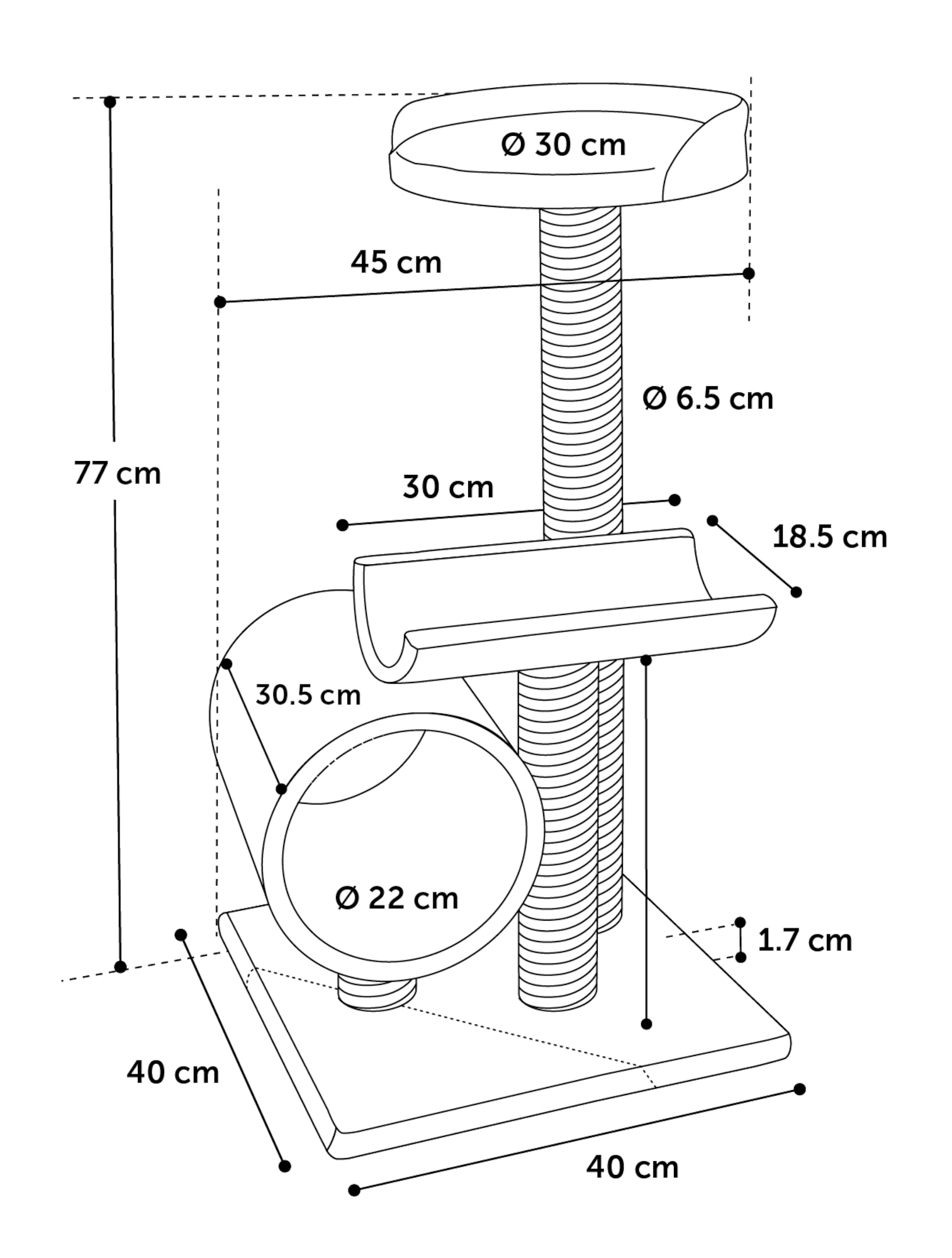 Flamingo Kratzbaum Burt Hellbeige & Hellgrau