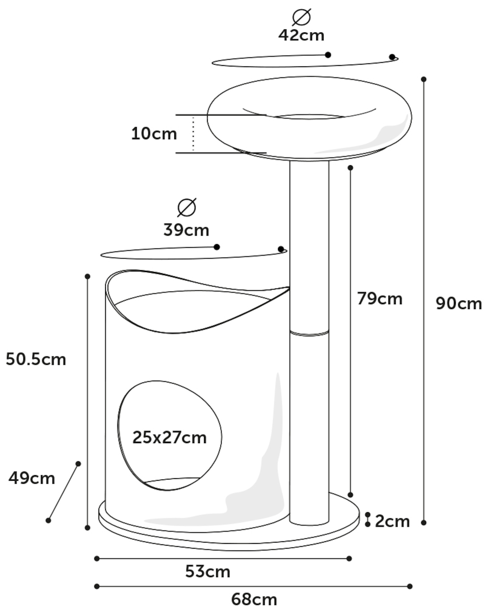 Flamingo Scratching barrel George Beige & Natural & Light brown