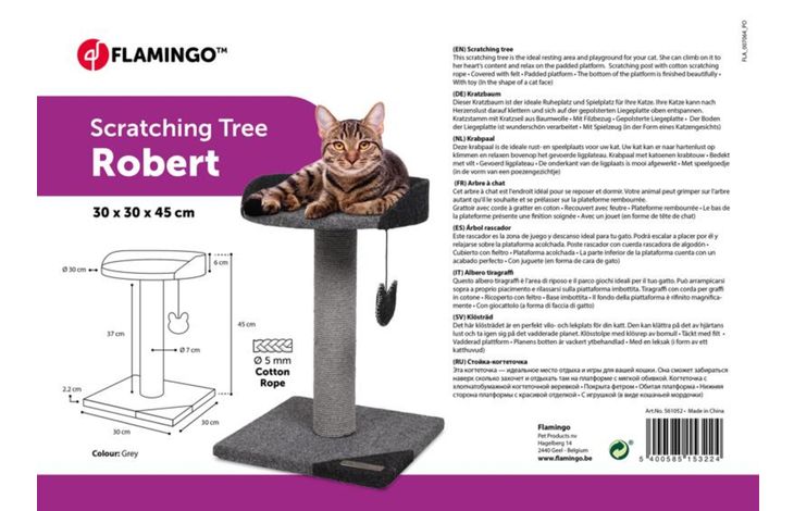 Flamingo Arbre à chat Robert Gris & Gris foncé
