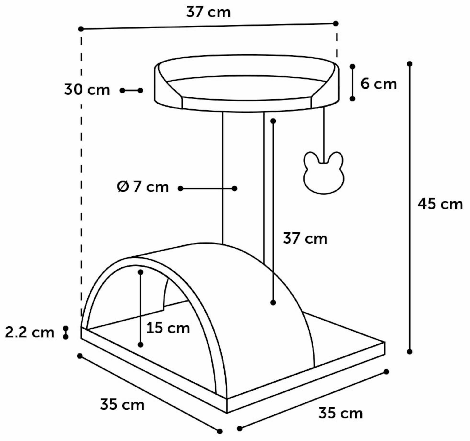 Flamingo Kratzbaum Gene Grau & Dunkelgrau