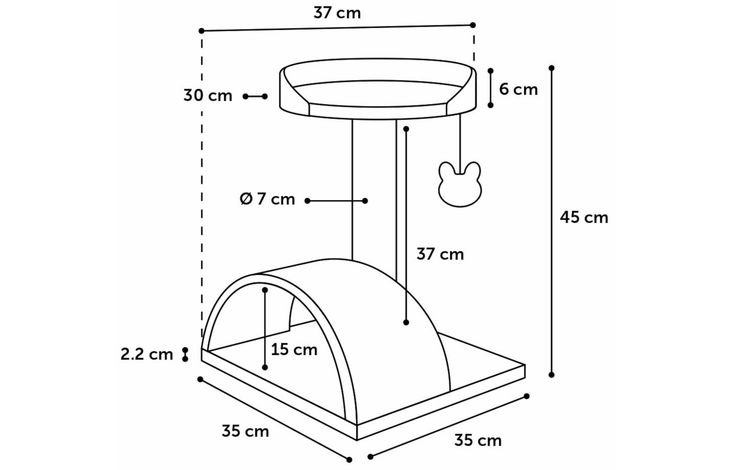 Flamingo Kratzbaum Gene Grau & Dunkelgrau
