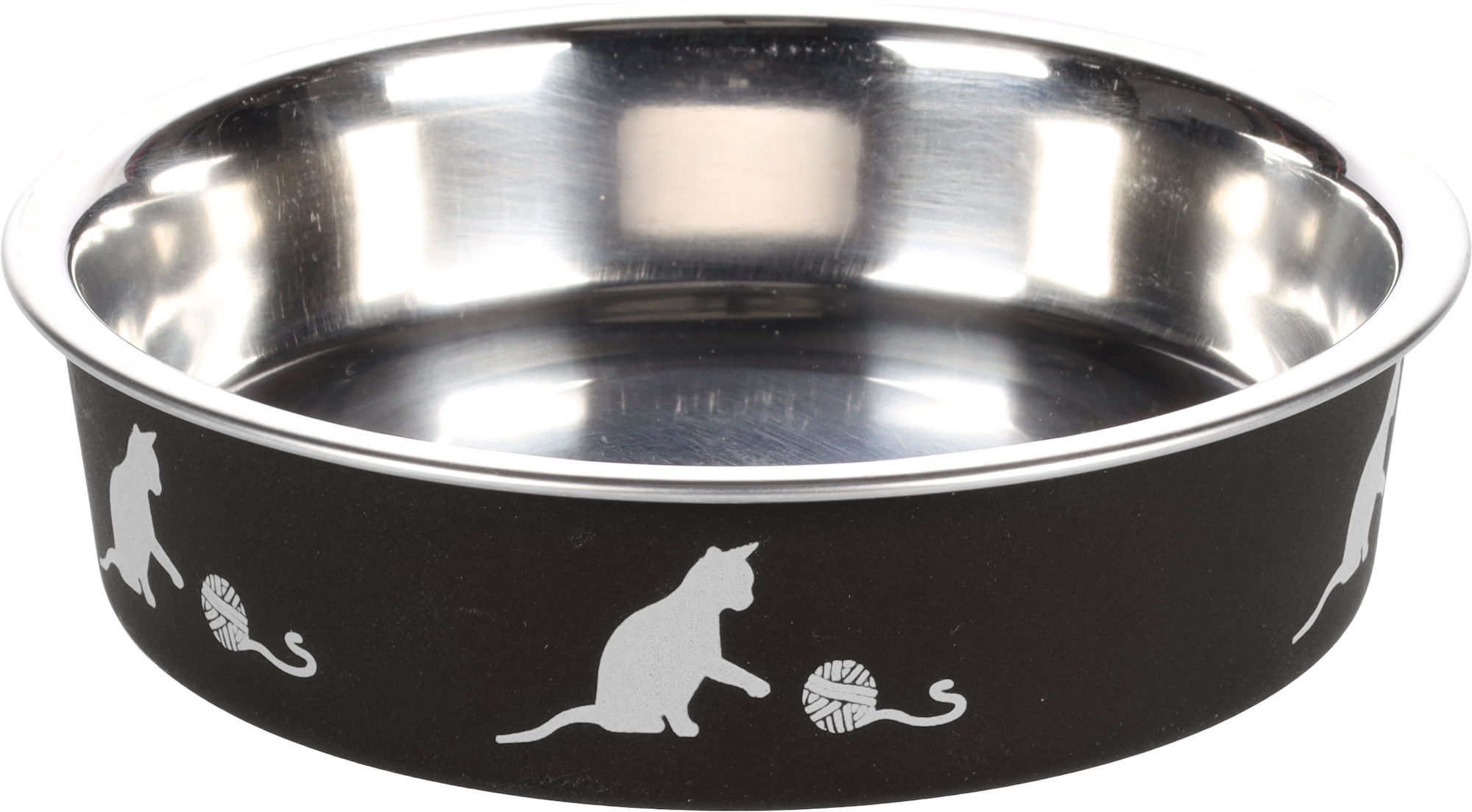 Flamingo Ciotola per cibo e acqua Kena Rotondo Nero & Argento