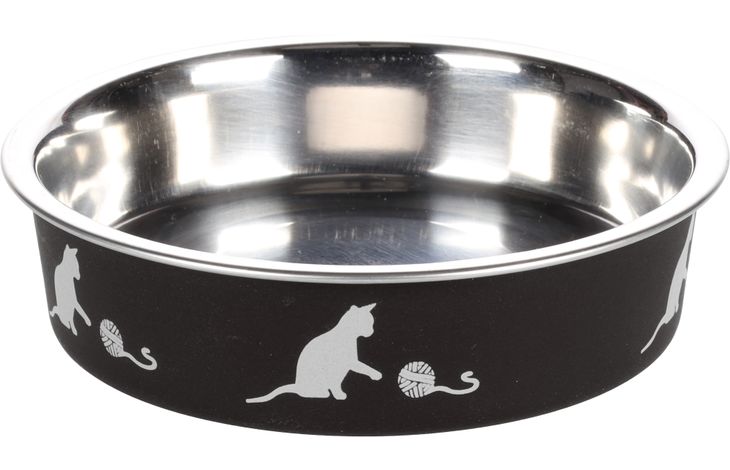 Flamingo Ciotola per cibo e acqua Kena Rotondo Nero & Argento
