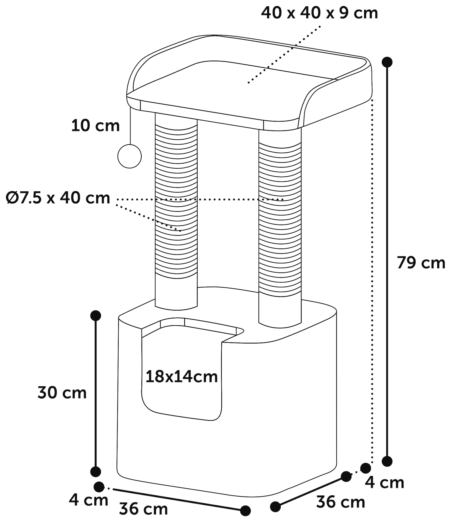 Flamingo Krabpaal Ogro Wit & Zwart