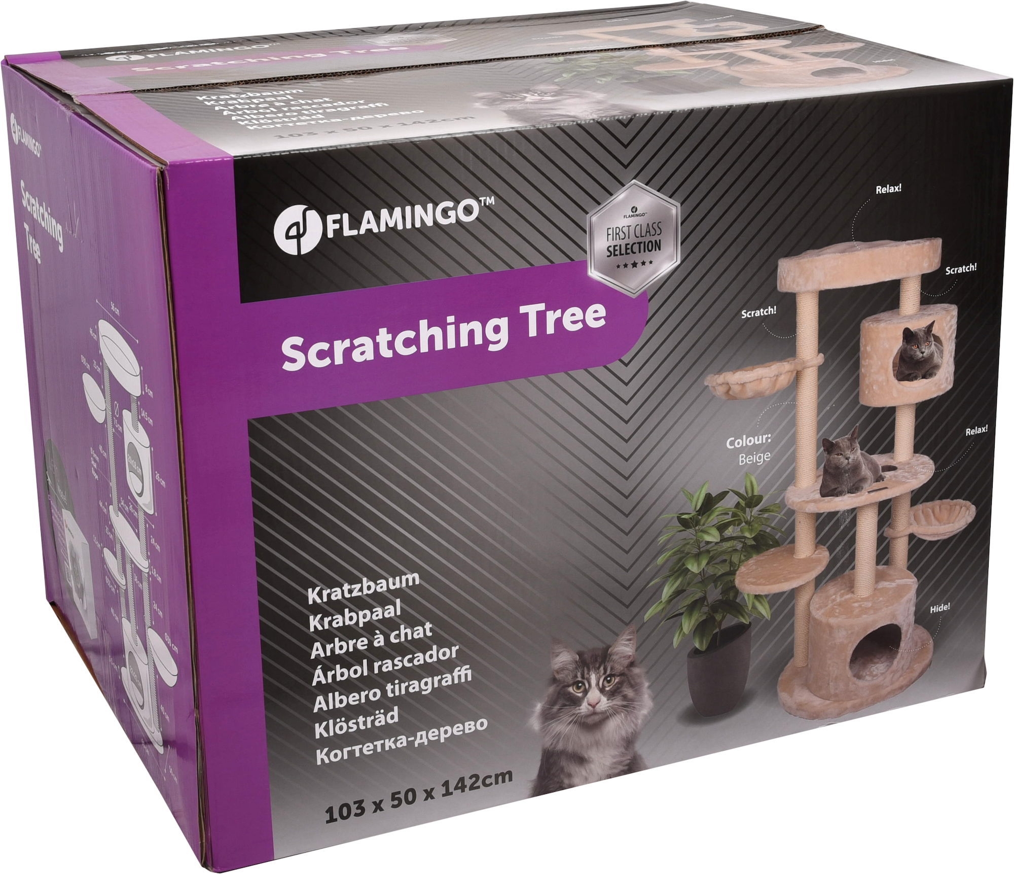 Flamingo Krabpaal Inga Beige & Wit