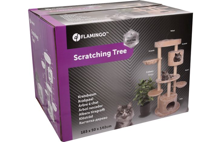 Flamingo Krabpaal Inga Beige & Wit