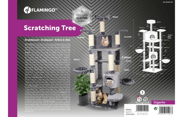 Flamingo Kratzbaum Giganto Grau & Weiß
