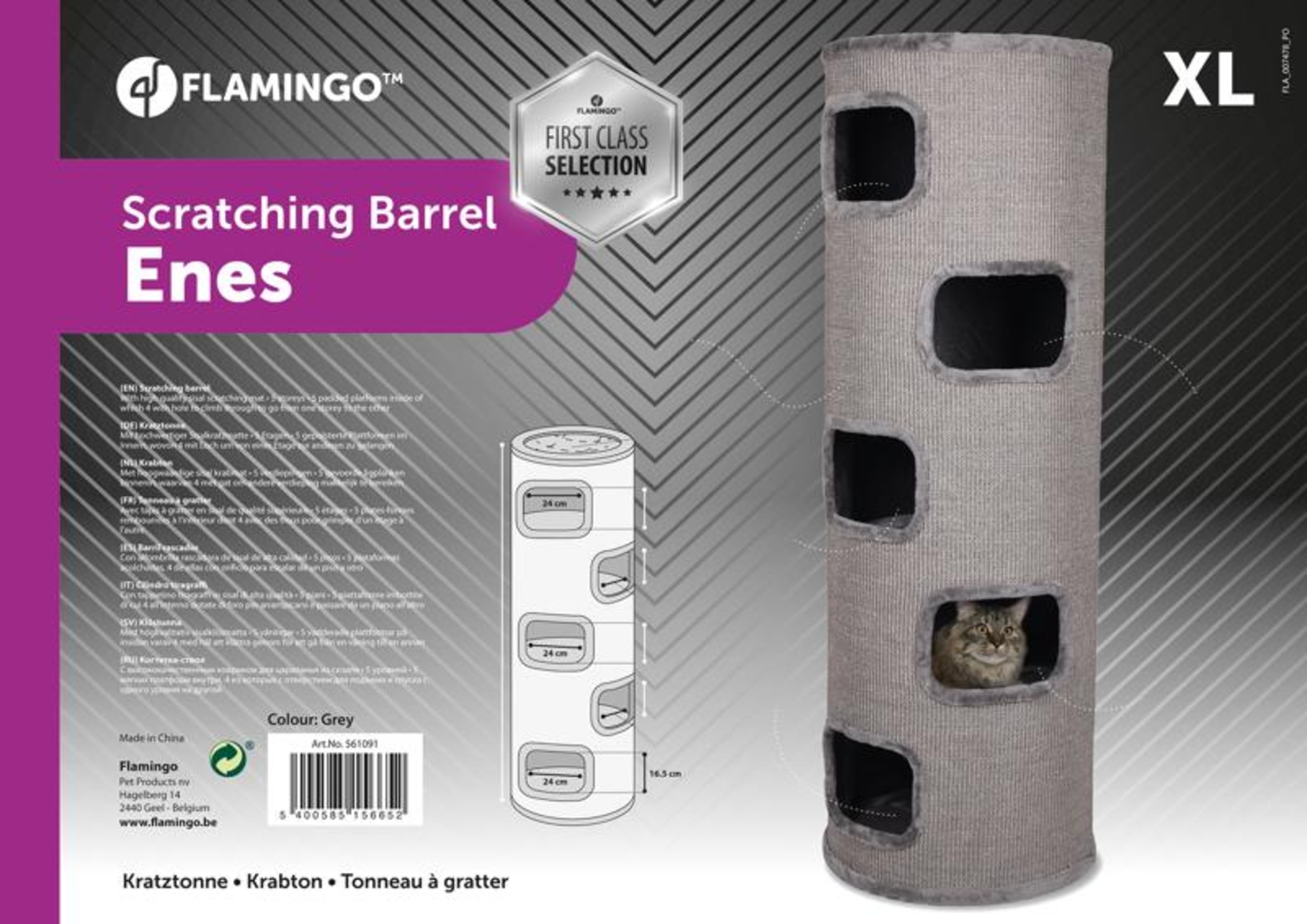 Flamingo Scratching barrel Enes Grey