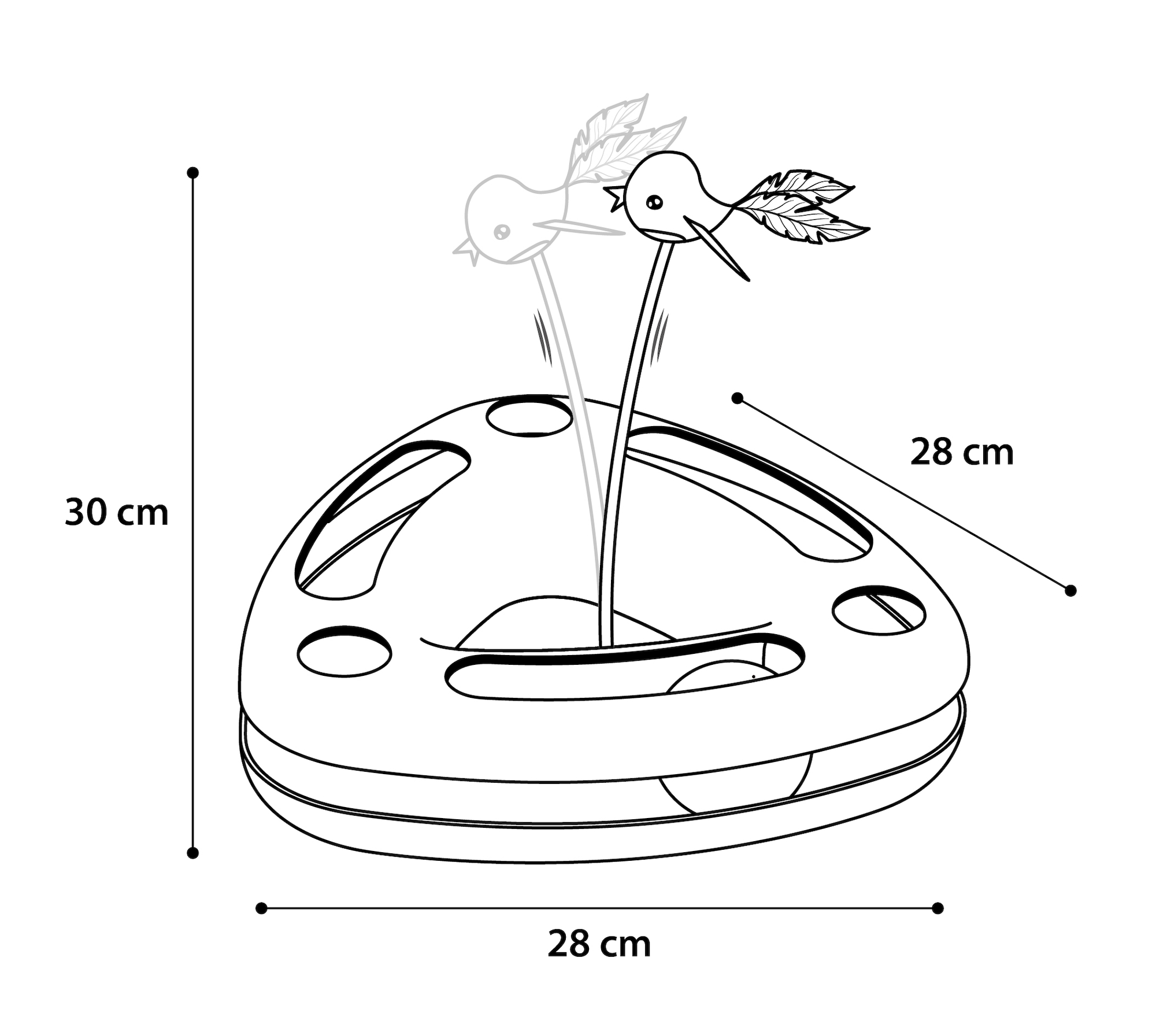 Flamingo Juguete Felicia Riel con bola con bola Turquesa