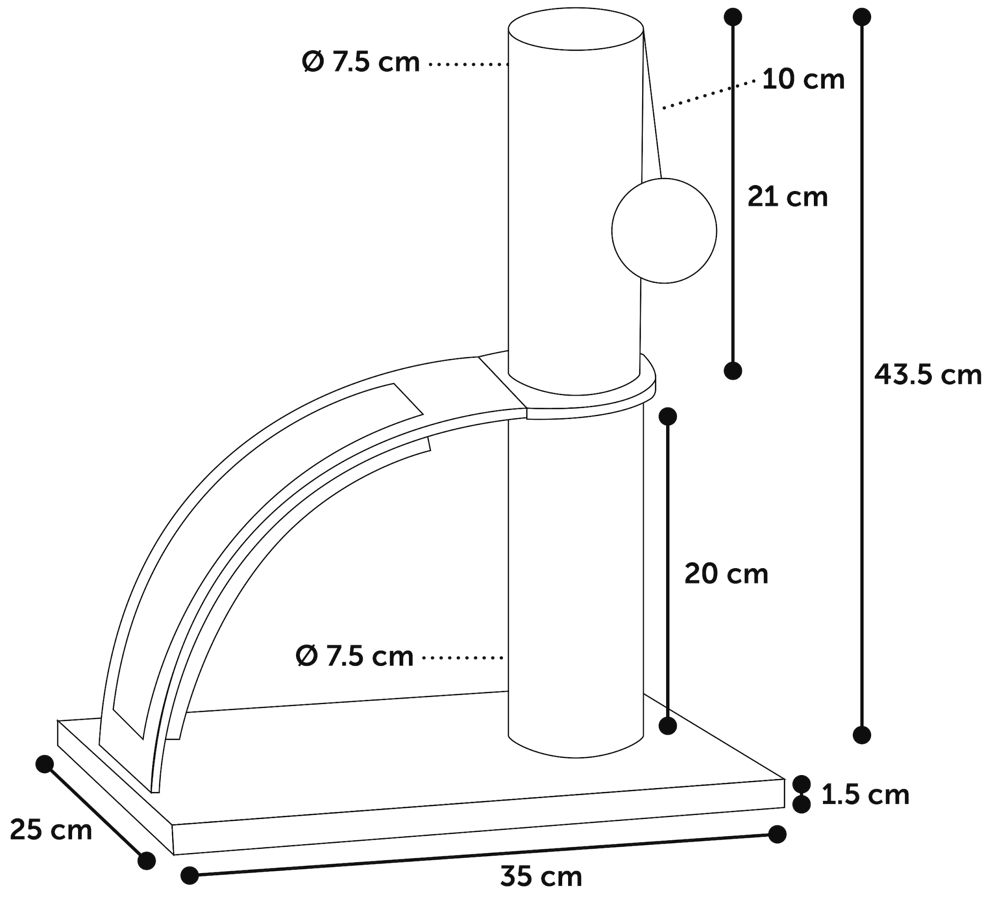 Flamingo Scratching tree  Tessa Grey & Dark grey & Natural