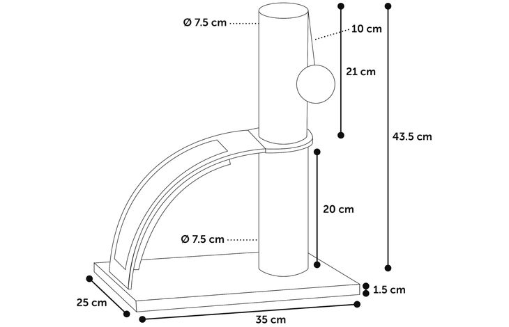 Flamingo Scratching tree  Tessa Grey & Dark grey & Natural