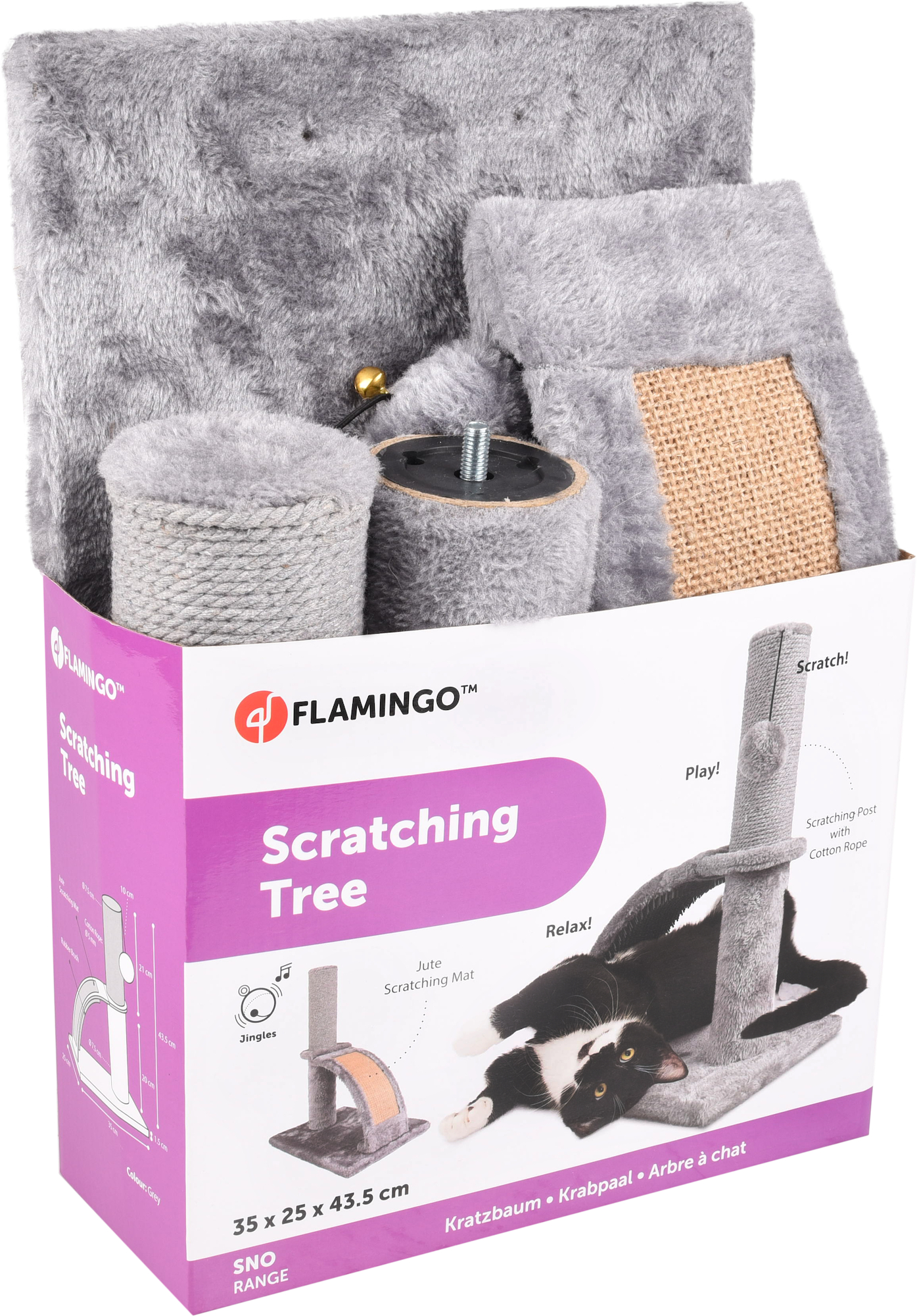 Flamingo Scratching tree  Tessa Grey & Dark grey & Natural