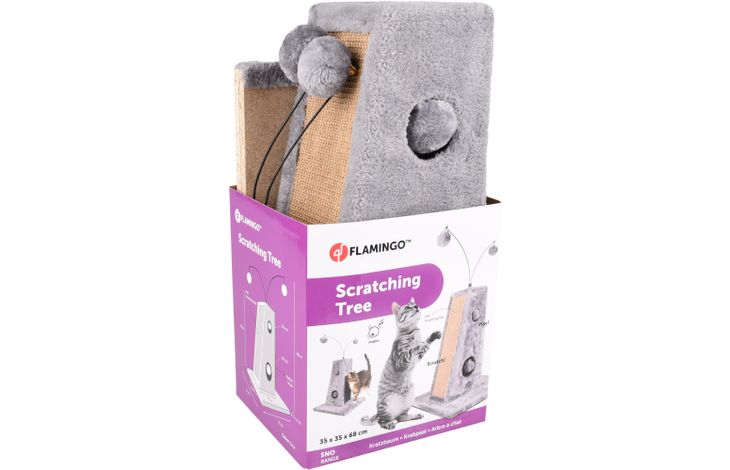 Flamingo Arbre à chat Lara Gris & Gris foncé & Naturel