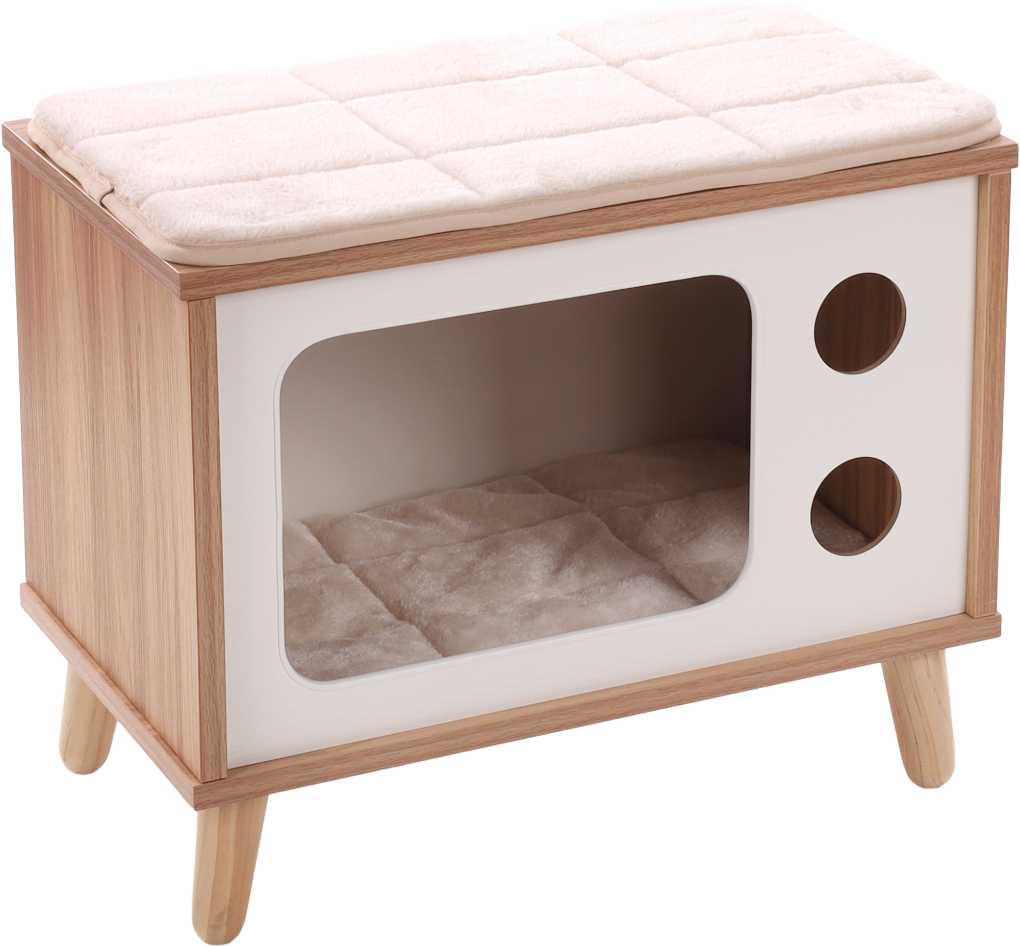 Flamingo Scratching furniture Fino White & Brown & Natural