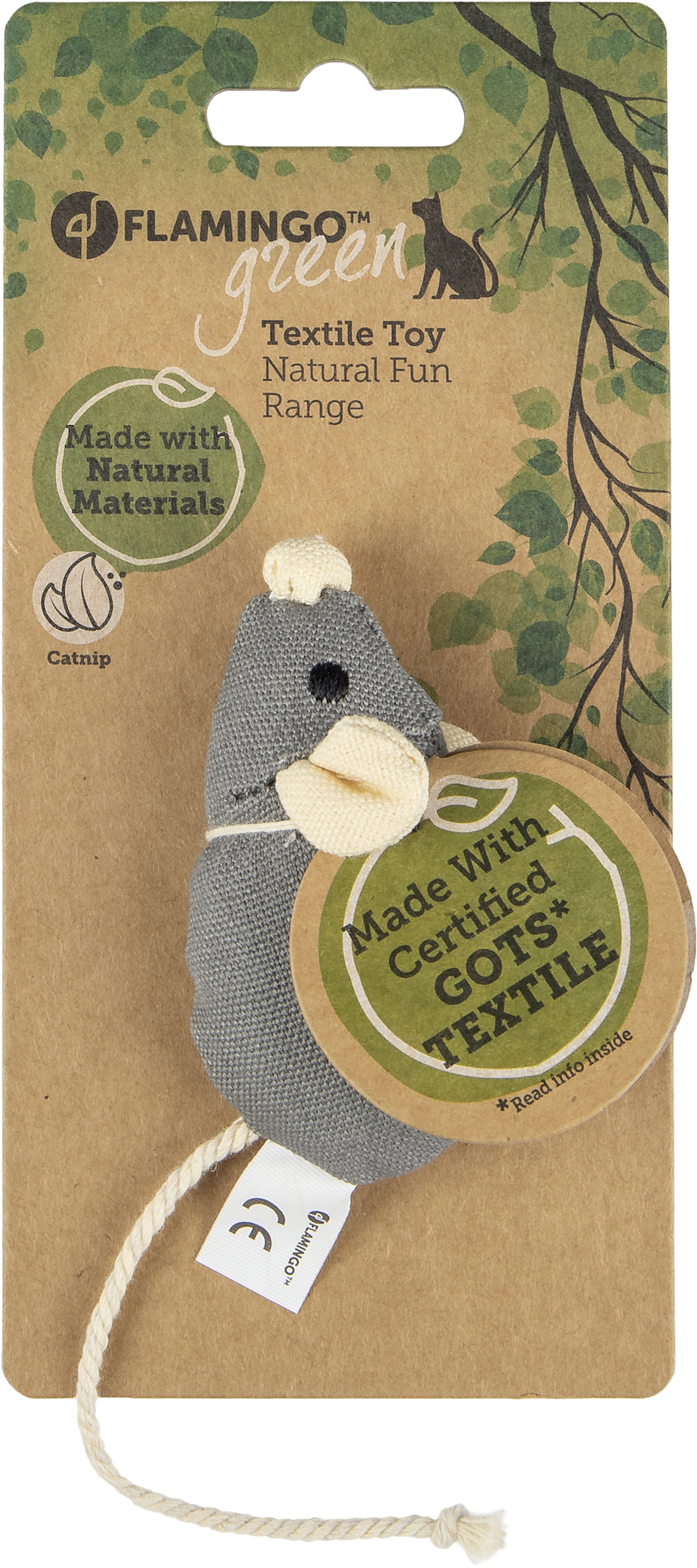 Flamingo Giocattolo Natural Fun Topolino Grigio & Beige