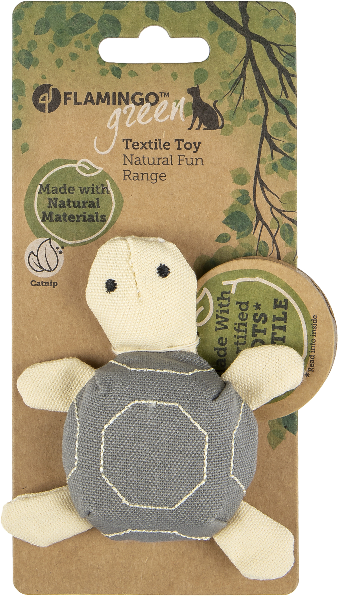 Flamingo Toy Natural Fun Turtle Grey & Beige