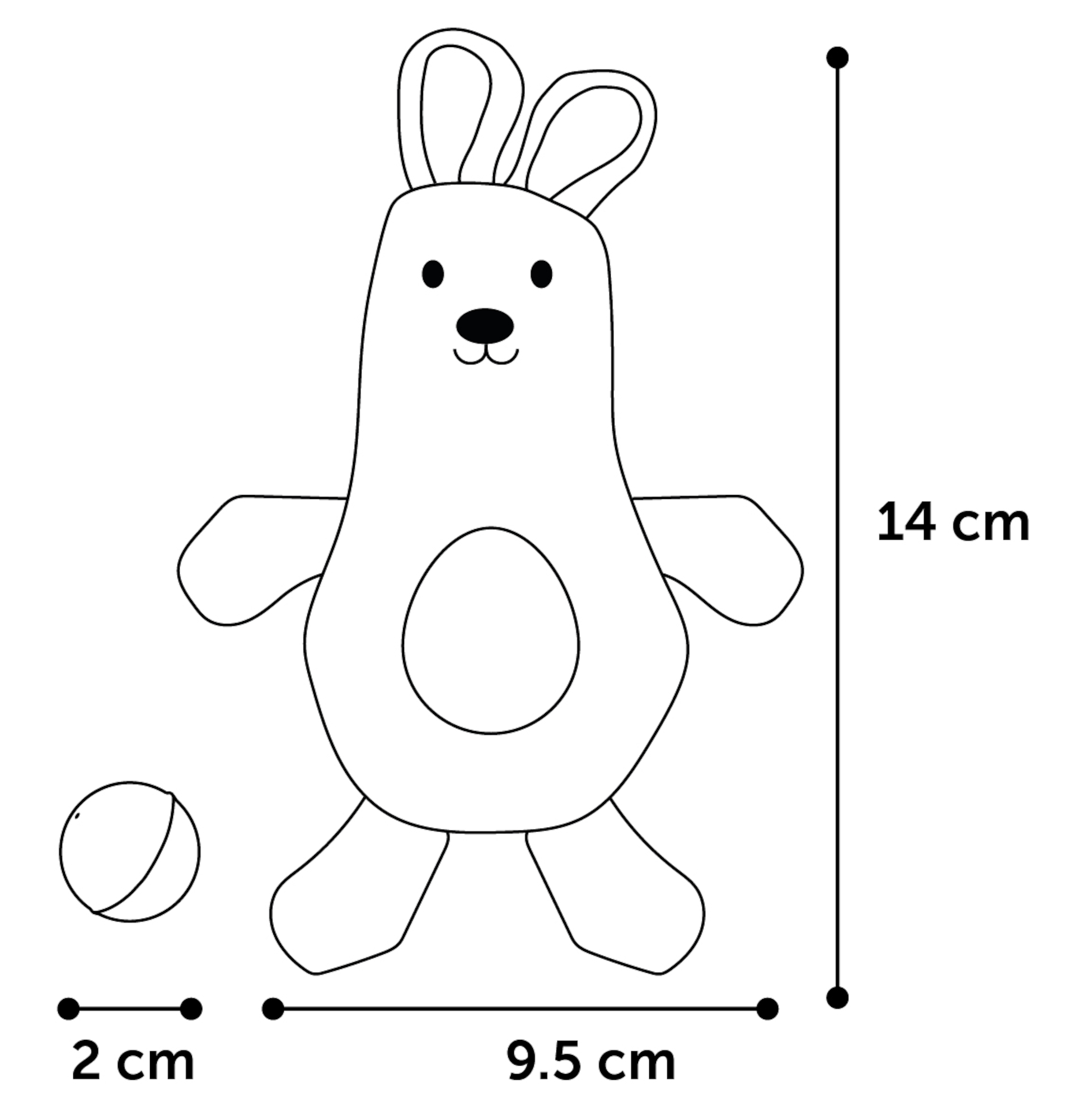 Flamingo Toy Natural Fun Rabbit Grey & Beige