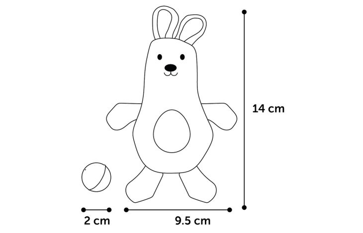 Flamingo Toy Natural Fun Rabbit Grey & Beige