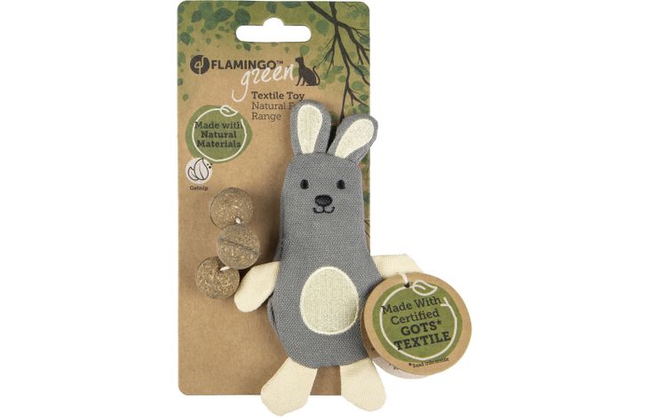 Flamingo Toy Natural Fun Rabbit Grey & Beige