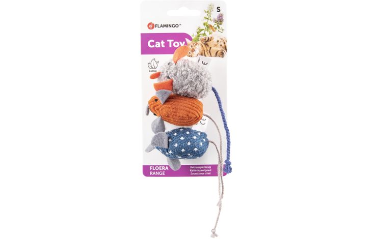 Flamingo Spielzeug Floera Maus Blau & Grau & Orange