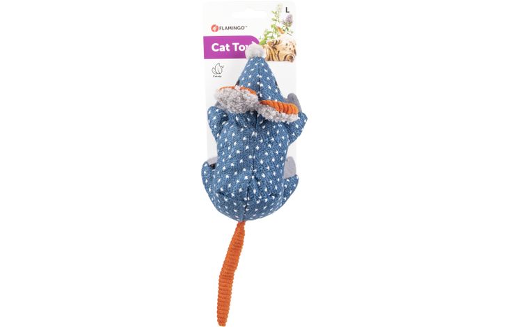 Flamingo Speelgoed Floera Muis Blauw