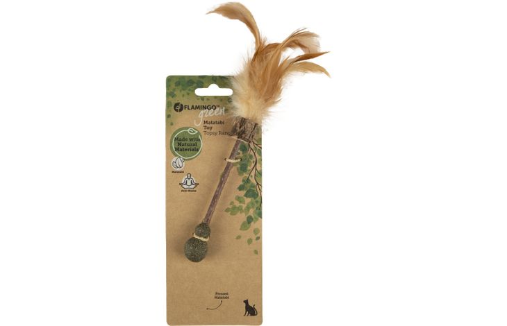 Flamingo Toy Topsy Ball Stick Brown
