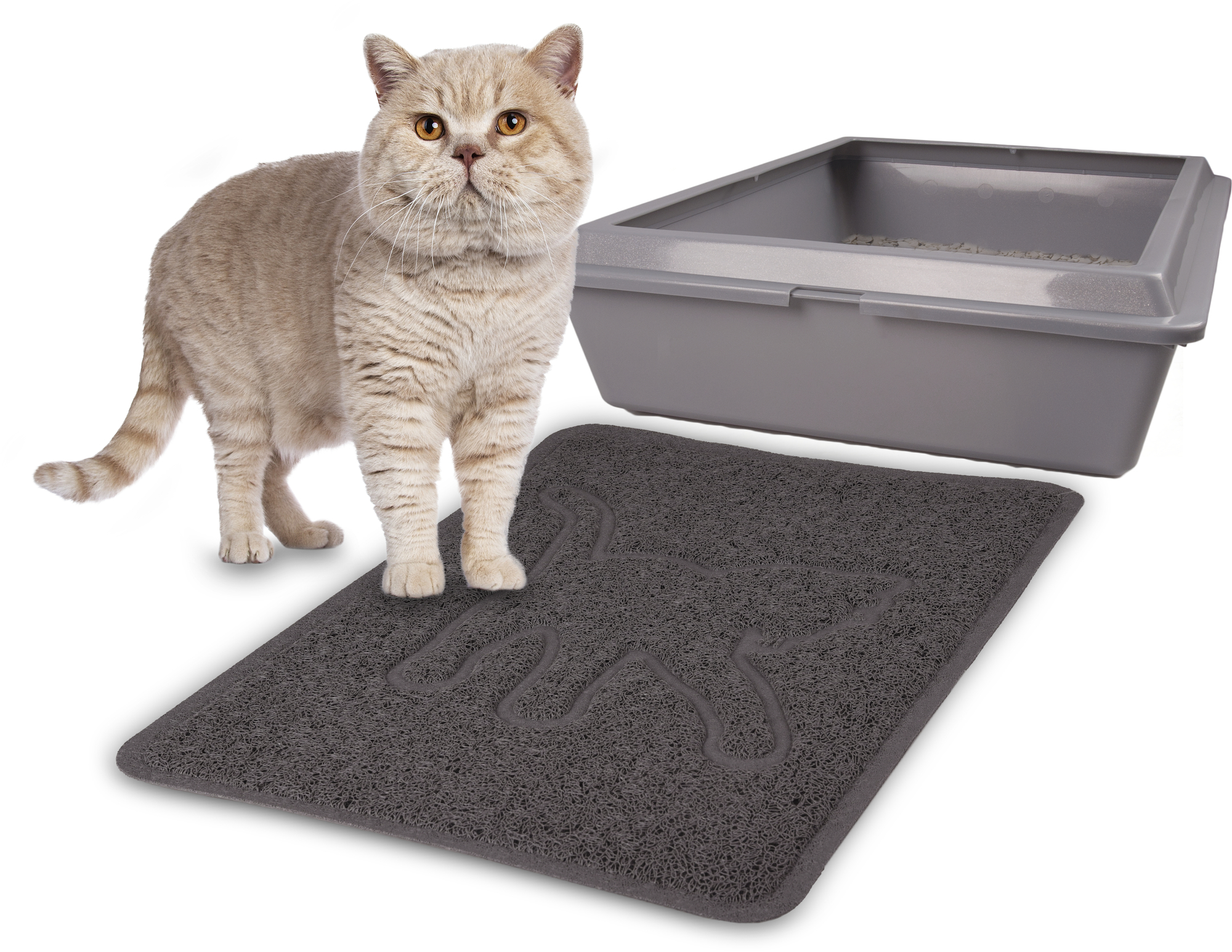 Flamingo Cat litter tray mat Rosie Matti Grey