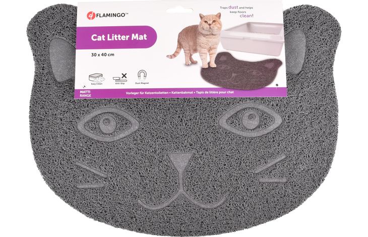 Flamingo Kattenbakmat Zelda Matti Grijs