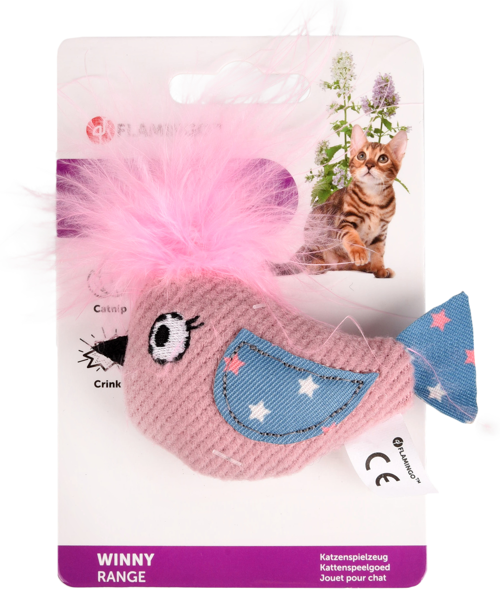 Flamingo Speelgoed Winny Vogel Blauw & Roze