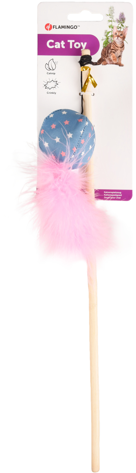Flamingo Toy Winny Dangler with ball Blue & Pink