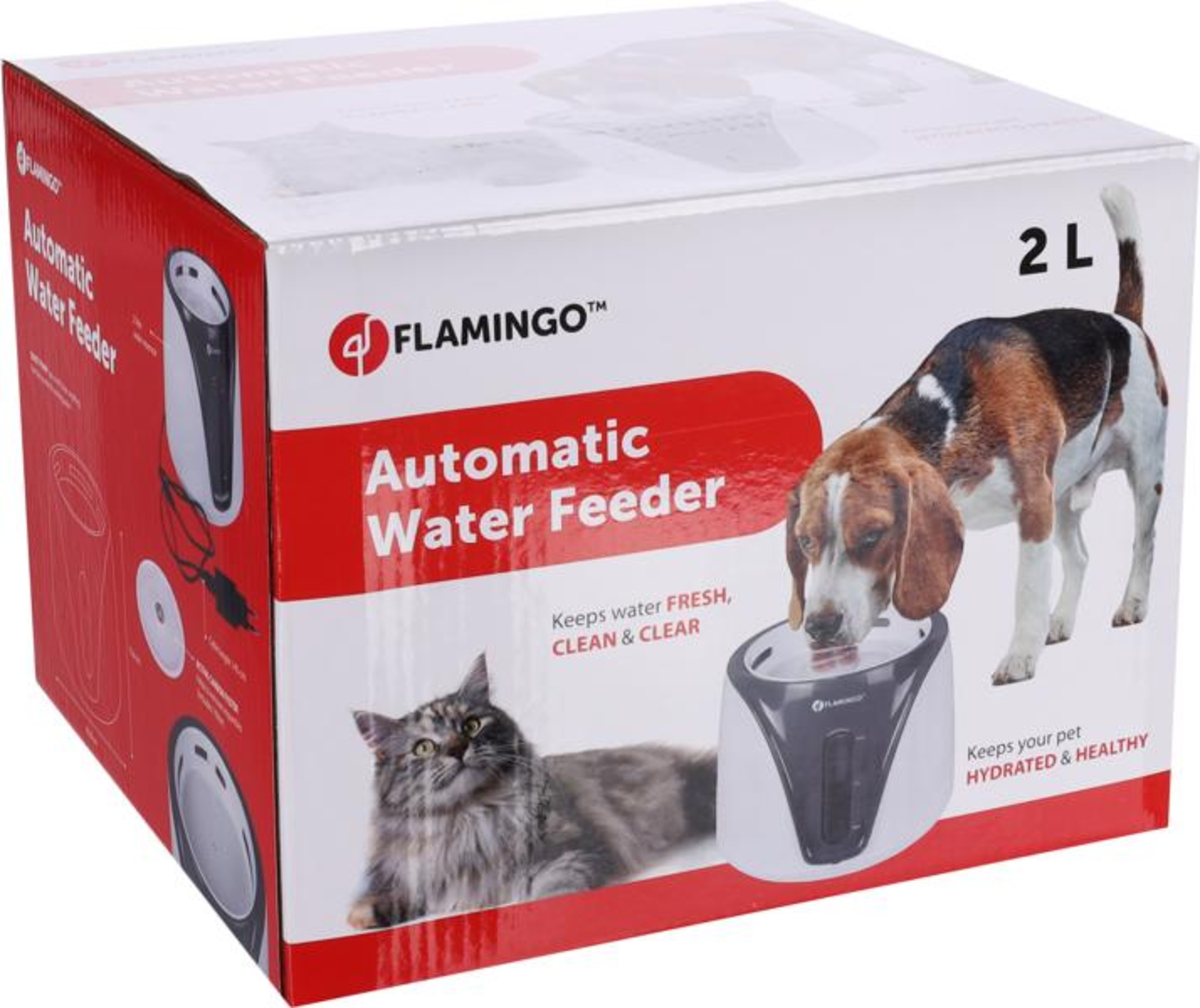 Flamingo Drinking fountain Adriana White & Grey